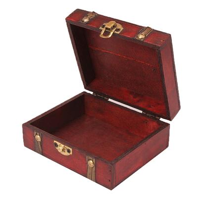 Retro Úložný box Šperky Dřevo Dřevěný Zámek Západka Organizér Drobnosti Úložný box