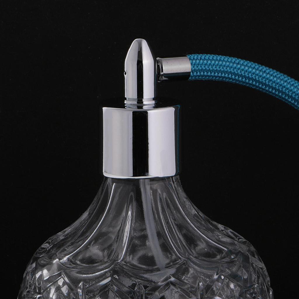 Flacon de parfum en cristal transparent 80 ml avec pompe élégante en verre recharge style vintage