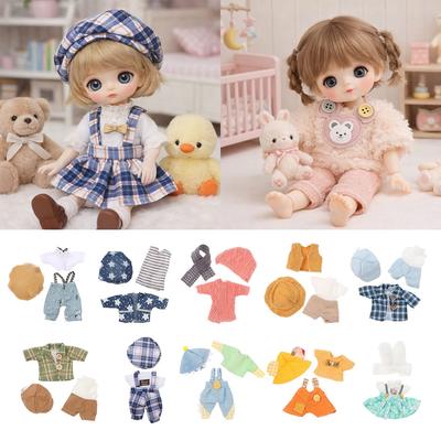 20 Stile 16~17cm Puppenkleidung Freizeitkleidung Strampler T-Shirt Hut für 16~17cm Puppe