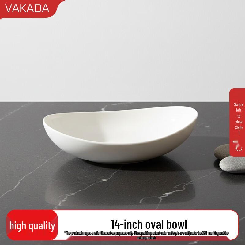 VAKADA Ceramic Oval Serving Bowl