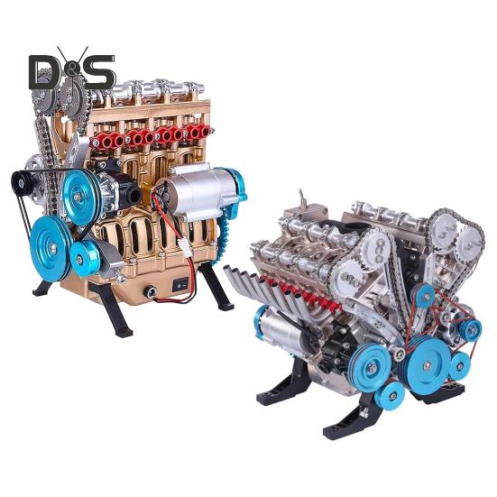 Valcový model motora auta Živica Model motora V8 Ručne vyrábaný 4-valcový model motora do auta Darček na ozdobu bloku motora pre automobilových nadšencov