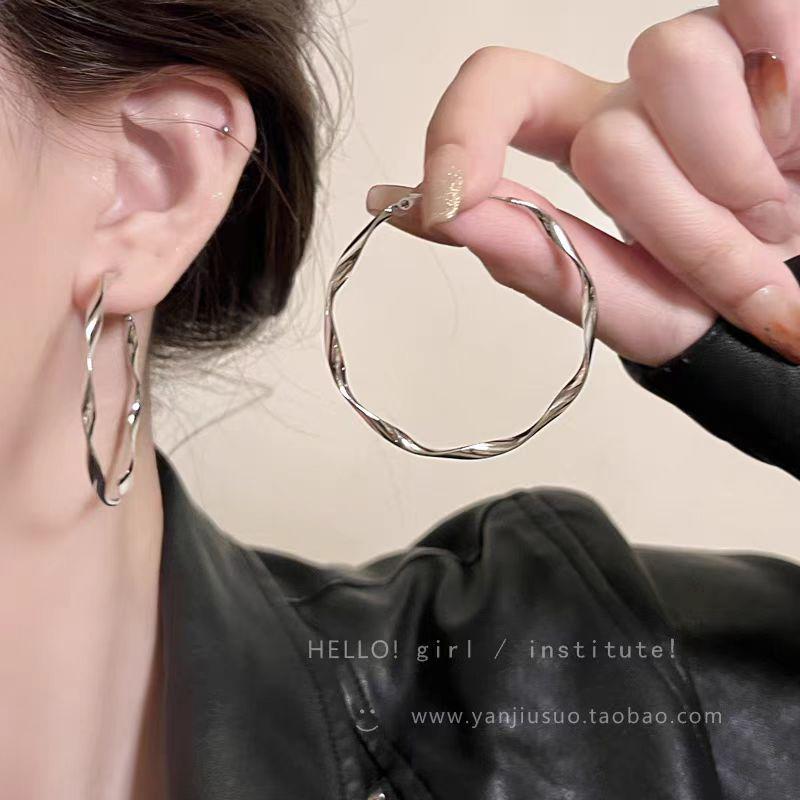 2024 New Trend: European-American Silver Hoop Earrings for Women