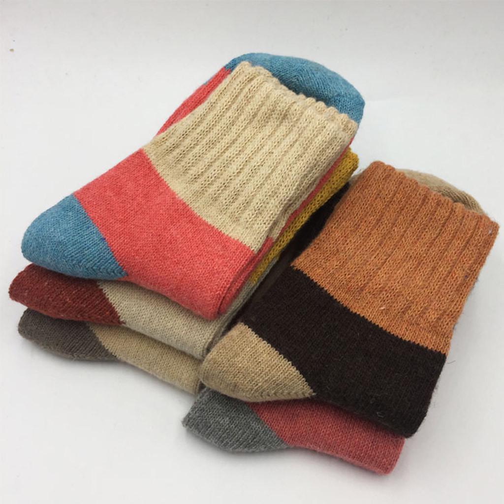 5 Pairs Women Winter Warm Vintage Floor Socks Lady Casual Socks Tube Socks