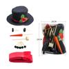 Party Upgrade Christmas Snowman Dress Up Set Combination Wooden Button Tube Red Hat Scarf Nose Mouth Eyes