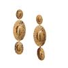 Medieval round flower fringed earrings European and American retro metal stud earrings temperament light luxury earrings women