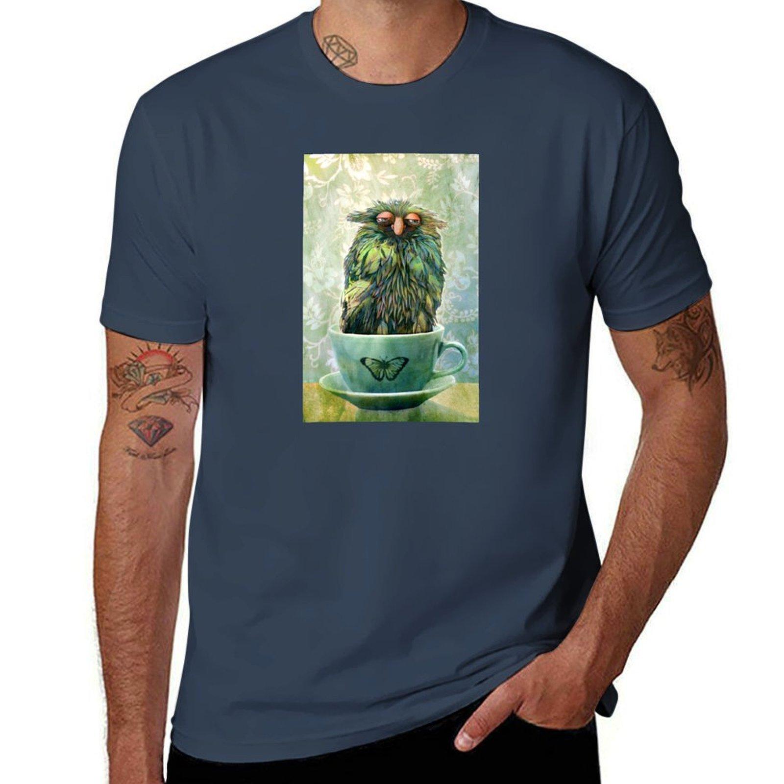 The Teacup Series Sleepy Monster in a Teacup TShirt AntiFade Casual Tee Shirt S