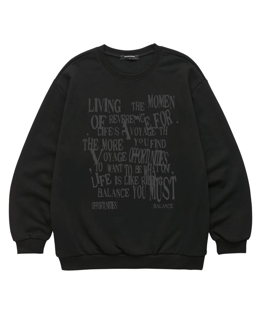 VANNWORKS Balance Typo Sweatshirt (Vls0079) Black (A Type)