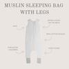 Muslin Footed Sleeping Bag S (1-2 Years) Gray