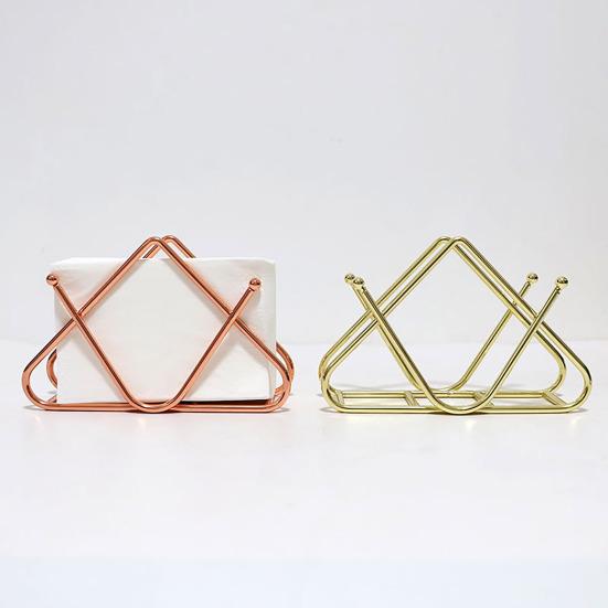 Iron Paper Towel Holder Triangle Shape Stainless Large Capacity Polished No Deformation Bar Office Kitchen Table Napkin Holder Napkin Dispenser