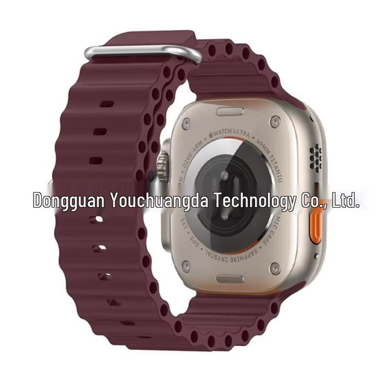 Double Buckle Solid Silicone Strap for Apple Watch Series 1, 8, 9