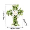 Easter Wreath Cross Door Sign Christian Floral Easter Decor for Front Door Porch
