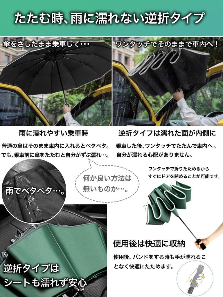 JIS standard Reverse folding folding umbrella that get wet when getting on and off the automatic 10 folding the lightest of its comes with a umbrella