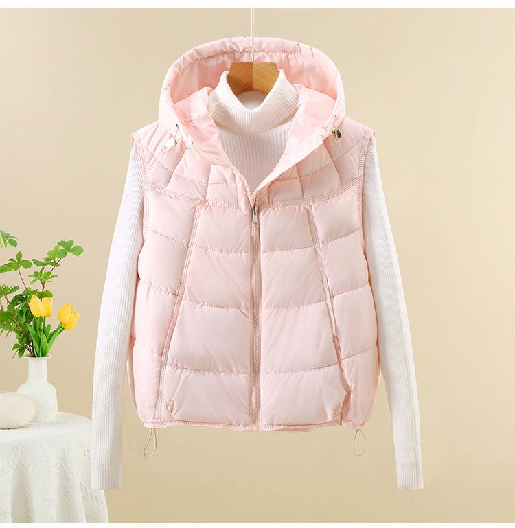 Down cotton vest autumn and winter loose cotton jacket vest vest sleeveless vest warm cotton jacket short jacket
