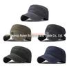 European & American Men's Washed Distressed Military Sun Hat - Versatile Flat Top Design