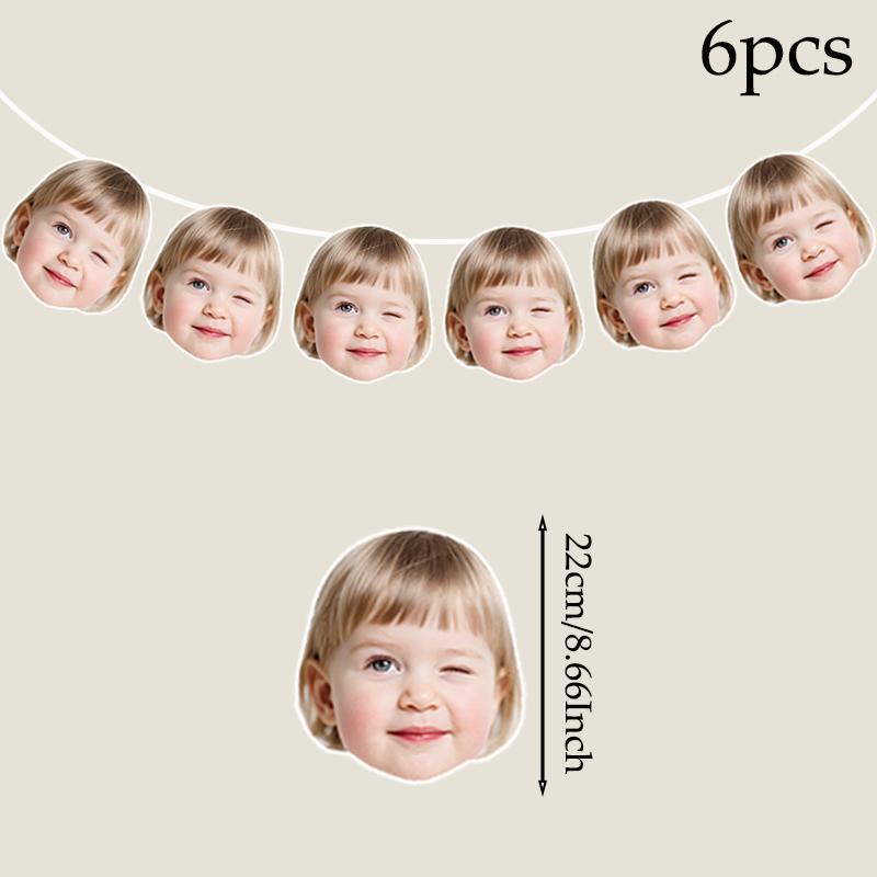 Customized Personalized Face Sticker Birthday Wedding DIY Decor Paper Cake Toppers Banner Cute Pet Custom Stickers Pendant