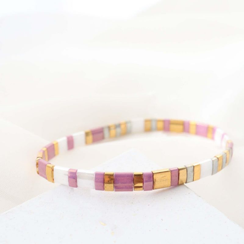 

Mlgm Personalized Japanese Tila Bead Handmade Bracelet Ins European and American Bohemian Style Simple and Unique Niche Bracelet A