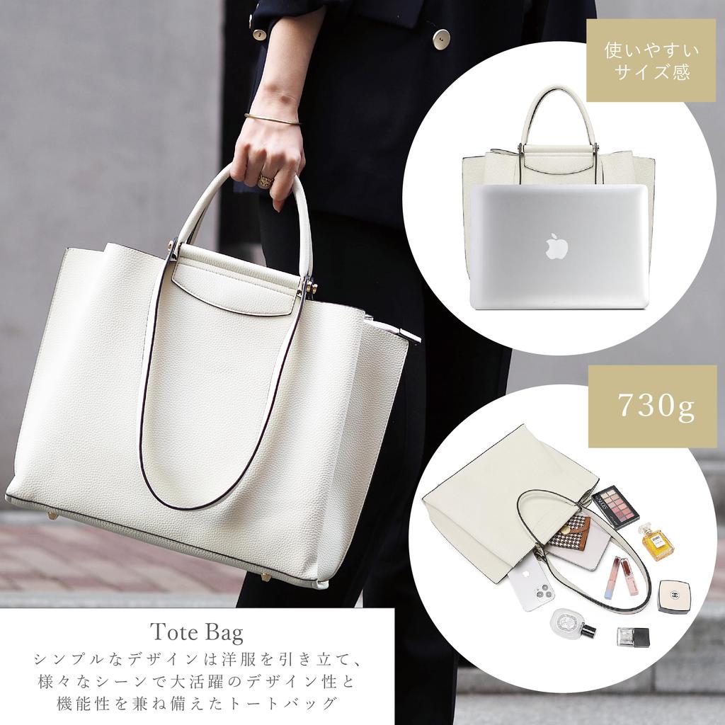 tote PU leather elegant square bit 171135 [Guccio Italy] 2-way bag, high-end handbag, shape, parts, women's (IVORY)