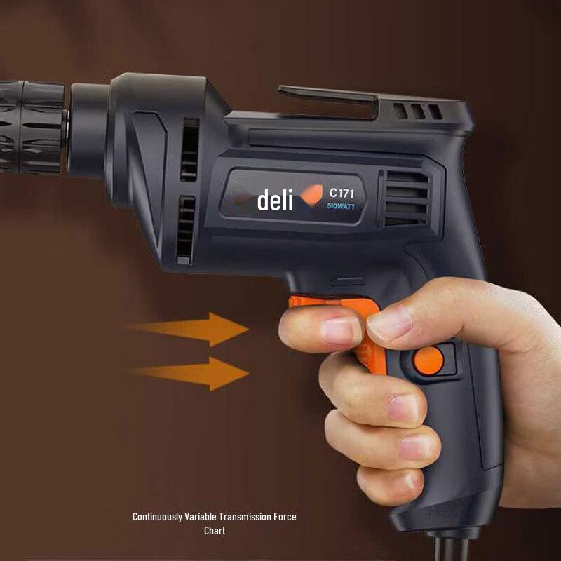 DeLI 500W Corded Electric Drill CN plug (adapter included)