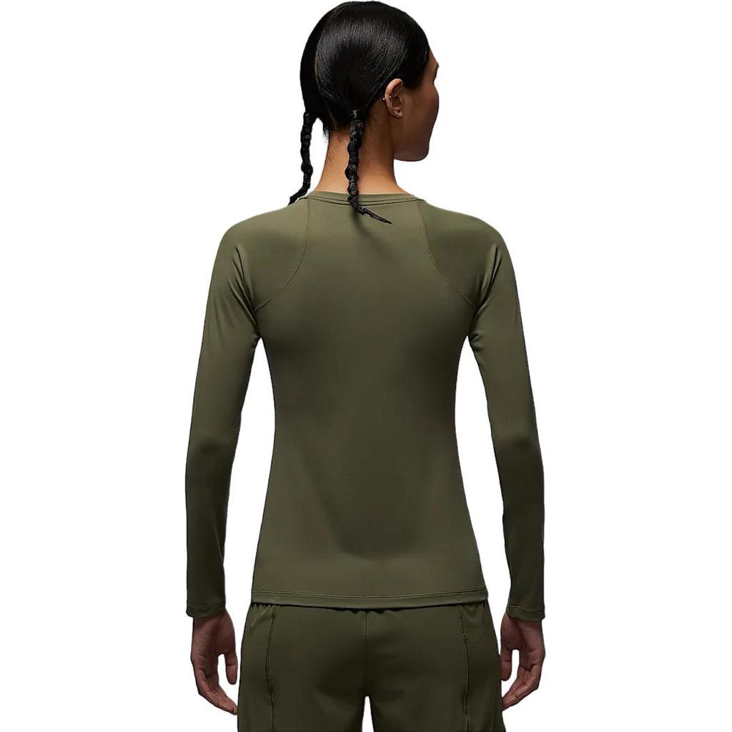Jordan Casual Round Neck Long Sleeve T-Shirt Women Tops Army-Green FN5111-222
