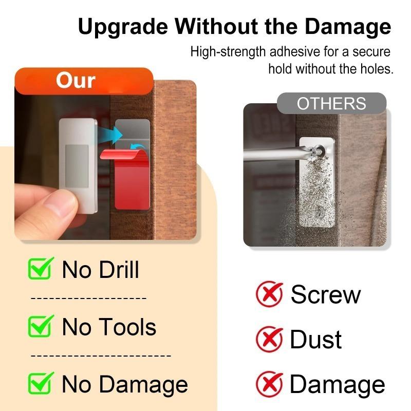 20Pcs/10Sets Ultra-Thin Magnetic Cabinet Catch, No-Drill Adhesive Mount for Kitchen Wardrobe Drawer, Strong Hold Rustproof