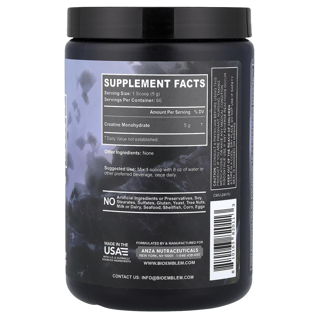 BioEmblem, Creatine Monohydrate, Unflavored, 300g (10.6oz)