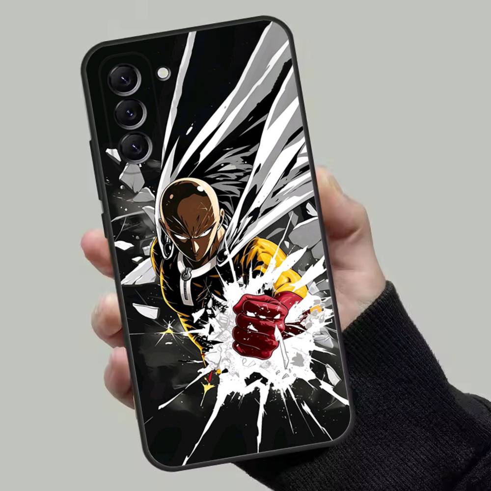 One P-Punch Man Saitama Phone Case For Samsung Galaxy A13,A21s,A22,A31,A32,A52,A53,A71,A80,Soft Black Shell