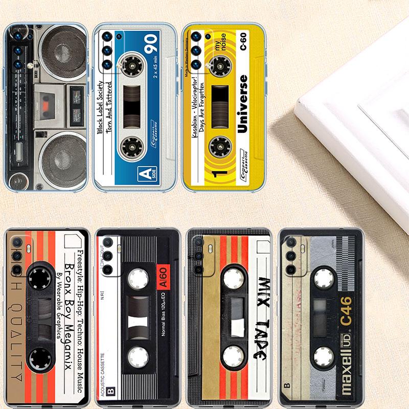 Vintage Boombox Tape Transparent Phone Case for Motorola Moto G7 G8 G9 G84 G85 G73 G24 G15 Z2 Play Power Plus