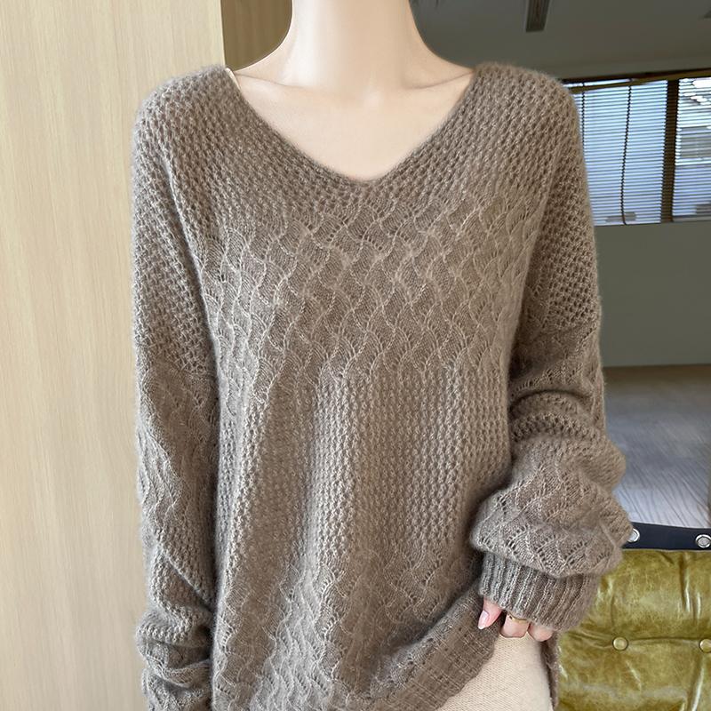Women's Cashmere Sweater Qinghe Cashmere 30% Cashmere 70% Wool Autumn and Winter Cashmere Pullover Hand-woven Soft and Warm