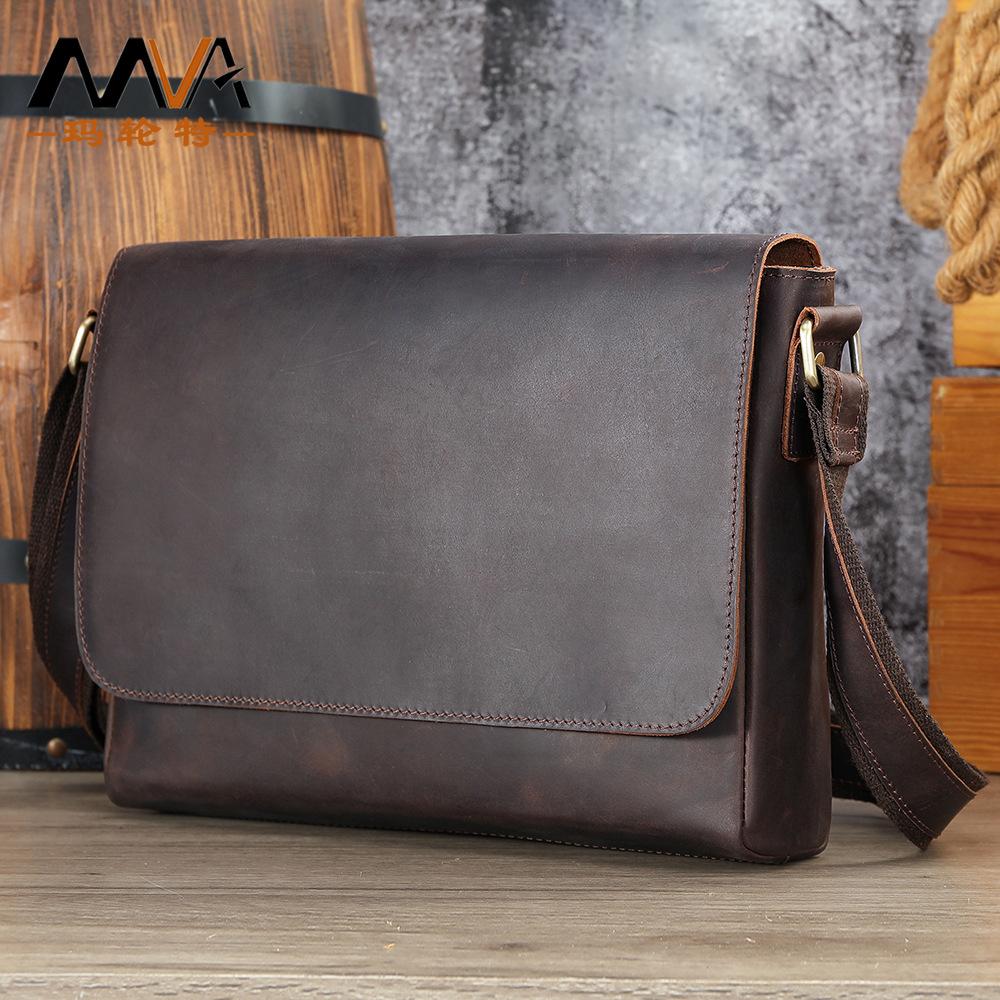 Men's Bag Men's Leather Crossbody Bag Large Capacity Shoulder Bag Men's Vintage Head Layer Cowhide Bag