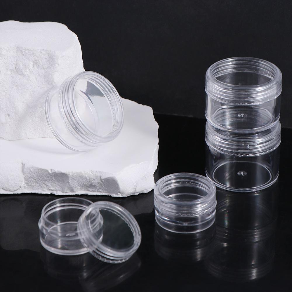 Transparent Jewelry Storage Box Portable Small Round Jars Empty Cosmetics Empty Bottle Women