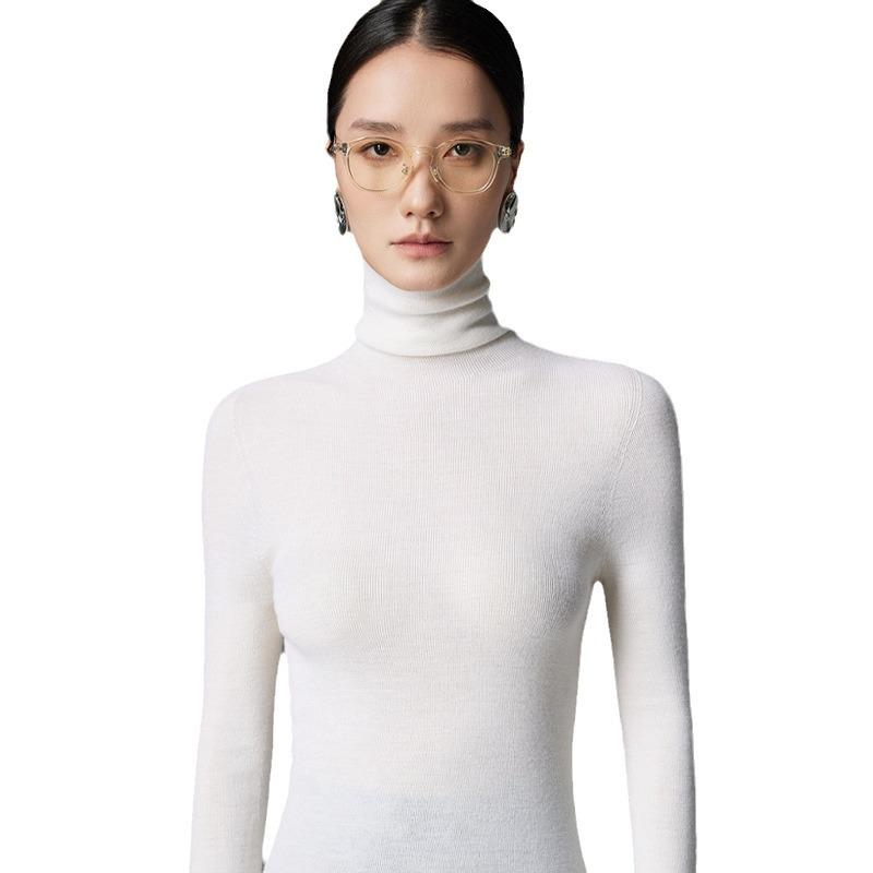 High-Quality Women's Chunky Knit 100% Wool Pullover Sweater - Autumn/Winter with Seamless Inner Layer & High Neck
