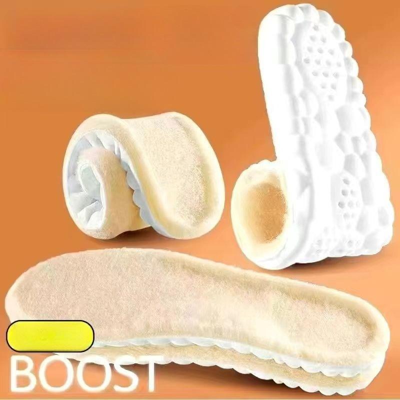 Унисекс Зимние Плюшевые Стельки, Хлопковые Дышащие Комфортные Амортизирующие Спортивные Подушечки, Амортизирующие и Увеличивающие Рост, Подходят для Мужчин и Женщин 35-36 бежевый