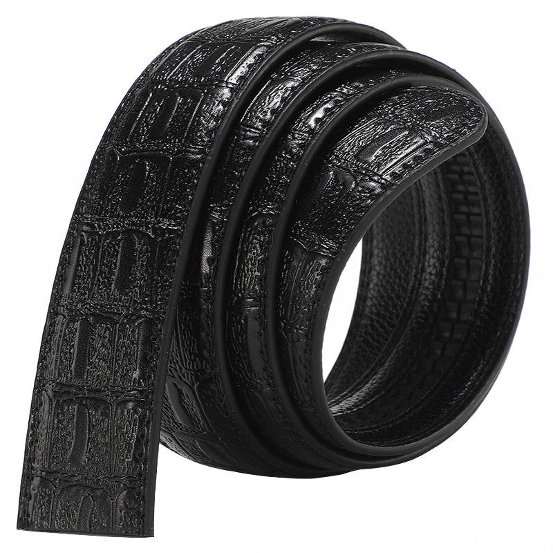 Men's Imitation Leather Belt with Automatic Alloy Buckle for Business Casual Wear