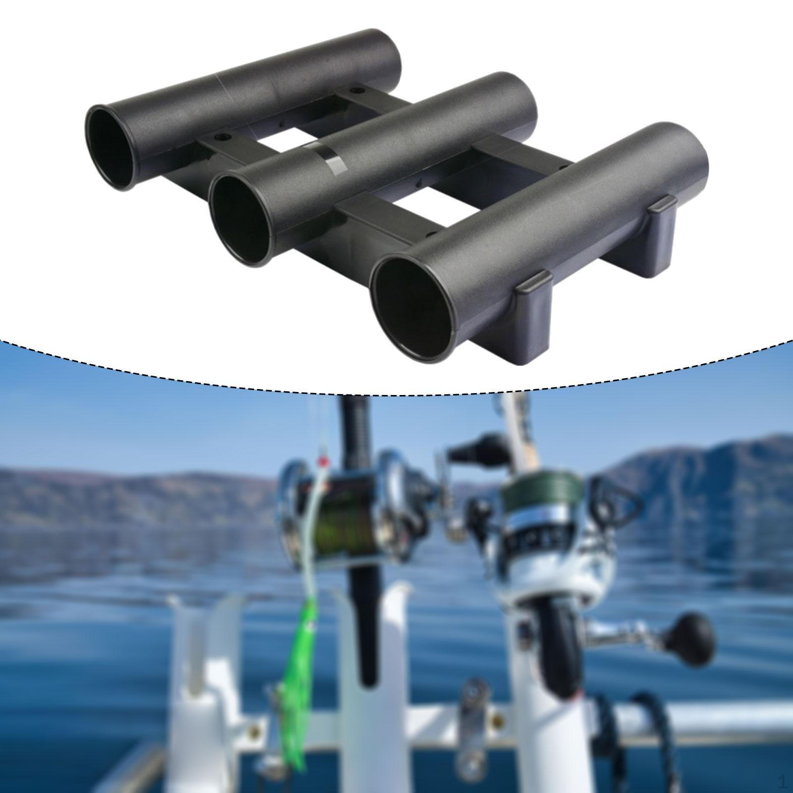 

Fishing Rod Holder ,Tube 3 Rack, Convenient Storage, Vertical with 4 Screws Rests Support for чёрный