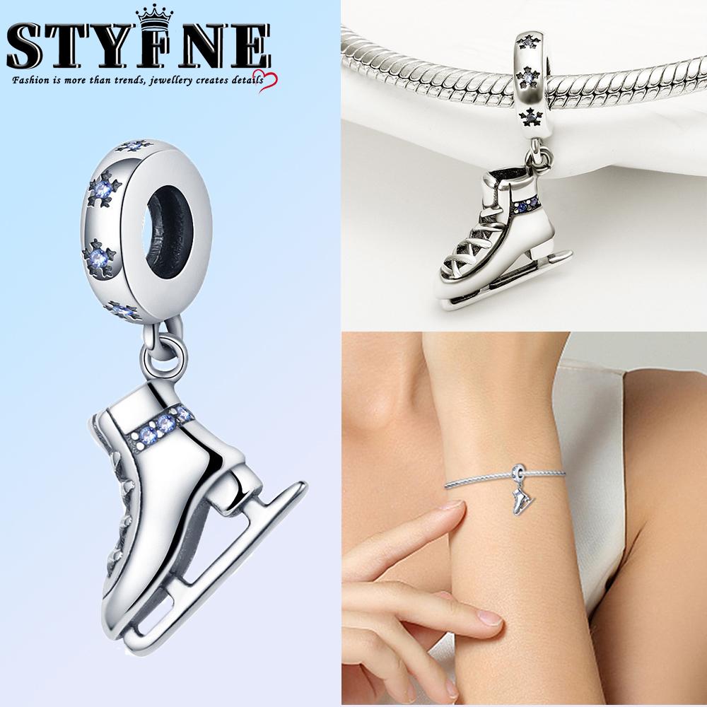 Copper Ballet Dance Shoes High Top Canvas Shoe High Heels Charms Beads Fit Diy Bracelet Fine Birthday Jewelry Gift