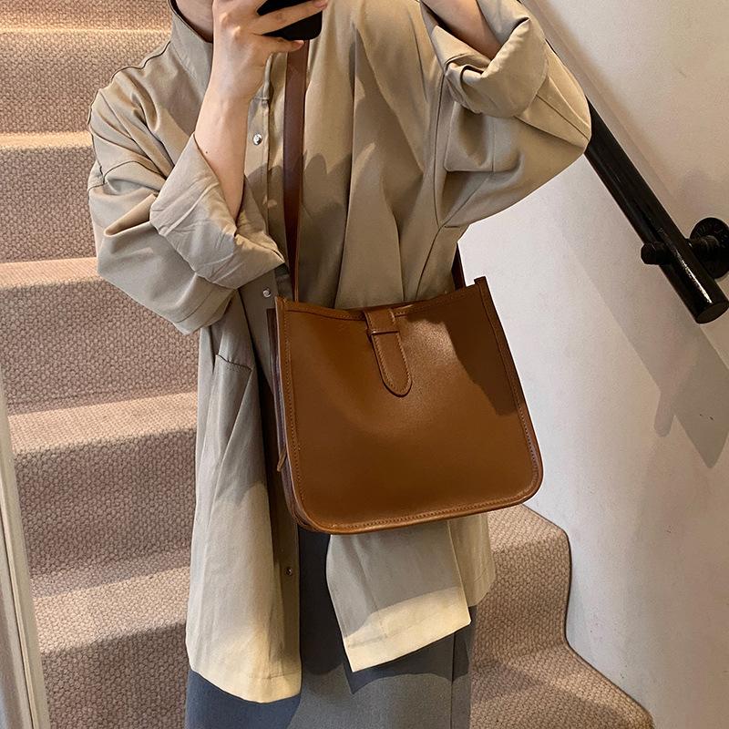 Premium bag fashionable and simple solid color tote tote bag versatile shoulder messenger women's bag