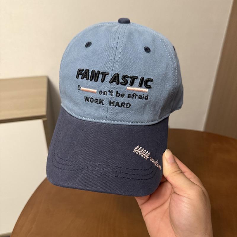 Street heavy industry embroidery letters casual fashion baseball cap multi-color versatile men's and women's soft top temperament cap