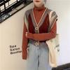 Korean Style Loose Women's Knitted Vest Outerwear Literary Vintage V Neck Sleeveless Sweater Gilet Coat