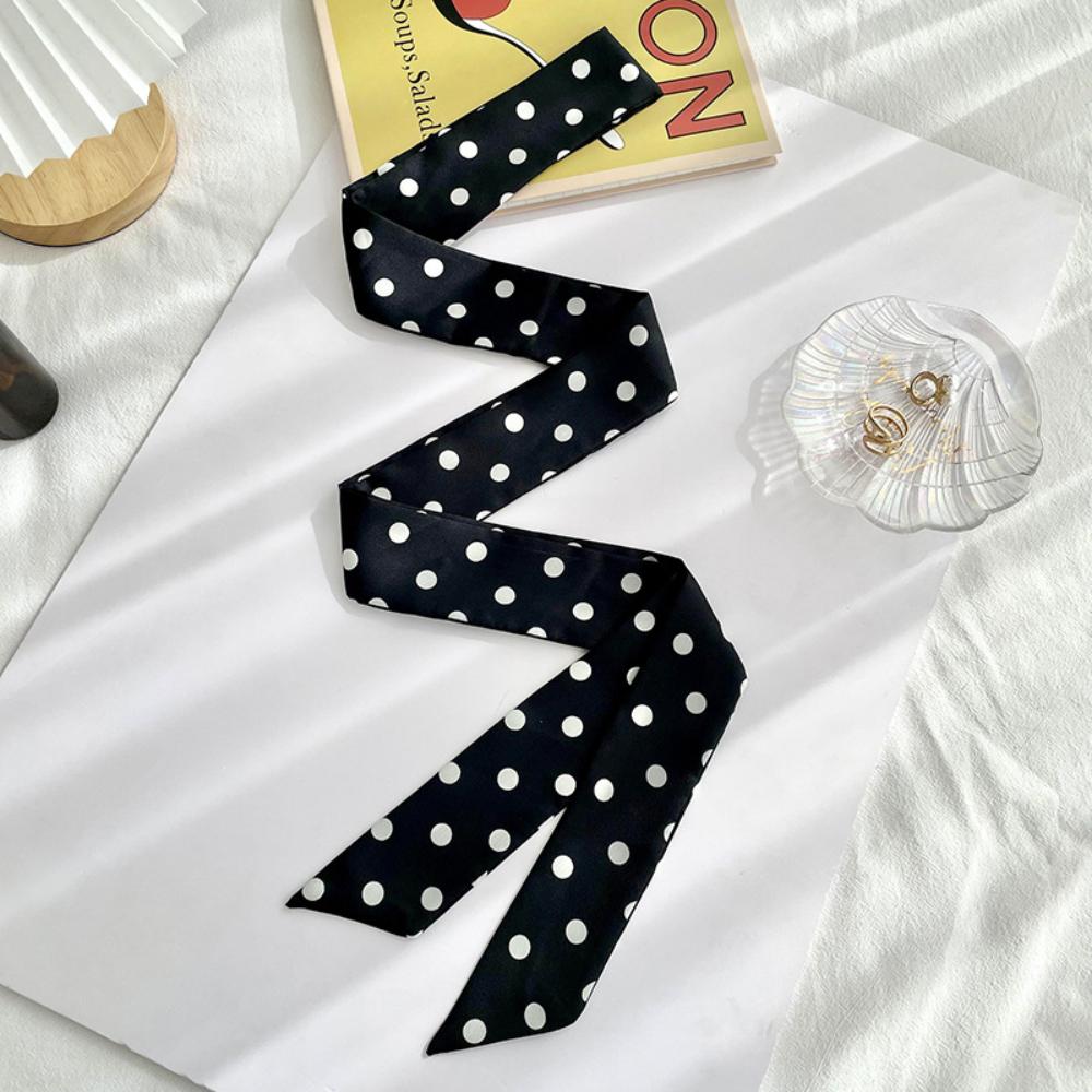 1Pc Fashion Ribbon Polka Dot Scarf Printed Thin Scarf Headband Korean Style Neckerchief Long Scarves Wedding