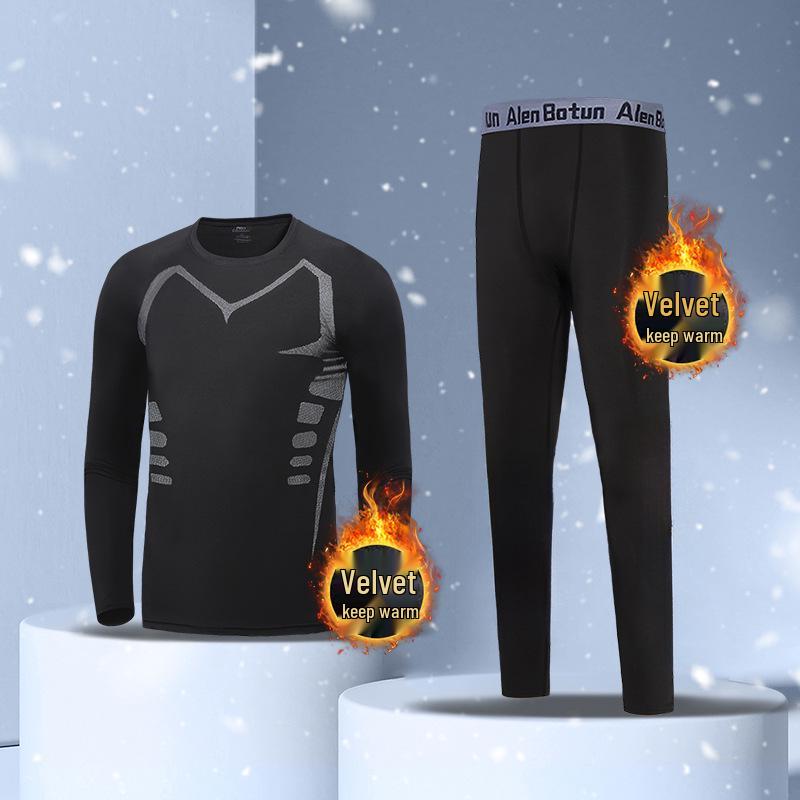 Kinder-Schnelltrocknender Skianzug: Winter Warmer Samt Unterwäsche Set für Jungen & Mädchen