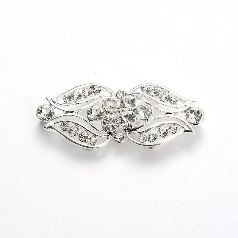 5 Pair Shiny Cheongsam Buckle Brooches Sweater Buttons Clothing Pins Crystal Cardigan Clip Cape Cloak Clasp