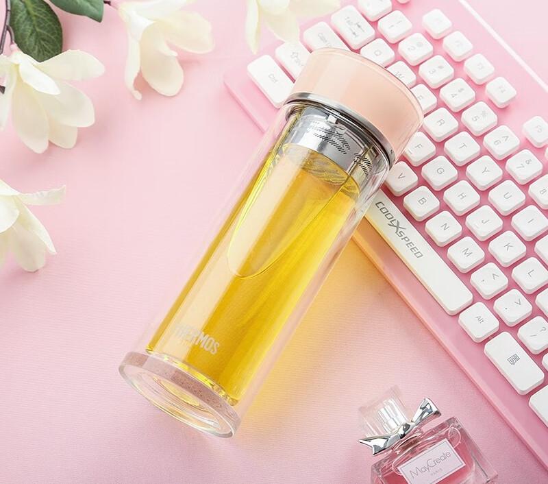 THERMOS 300ml Double-Wall Tea Infuser Glass Cup