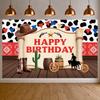Rodeo Birthday Banner Cowboy Riding  Rodeo Party Display Wild West Birthday Banner Gold Star Embellishment