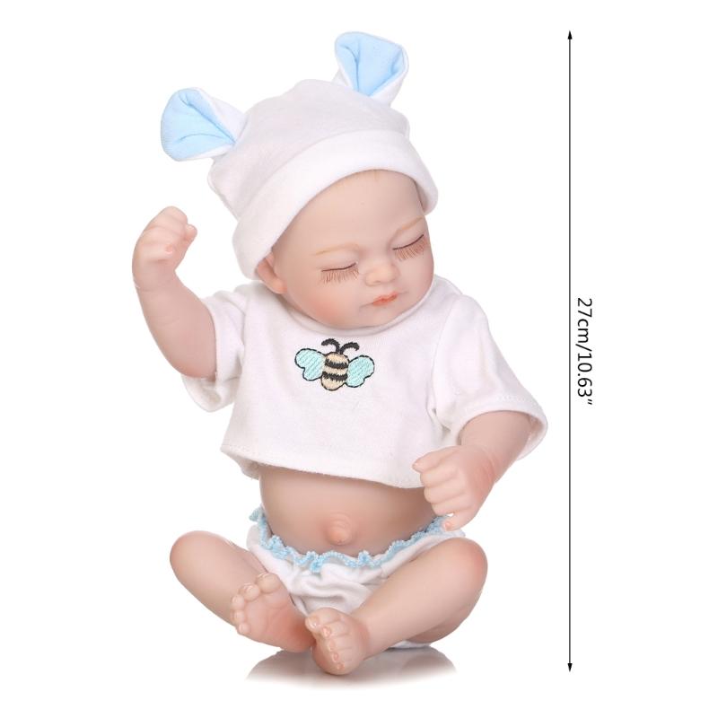 Cute 10.62inch Already Finished Doll Reborns Toddler Girl Baby Doll with Diaper & Bonnets Small Baby Size Girl Doll
