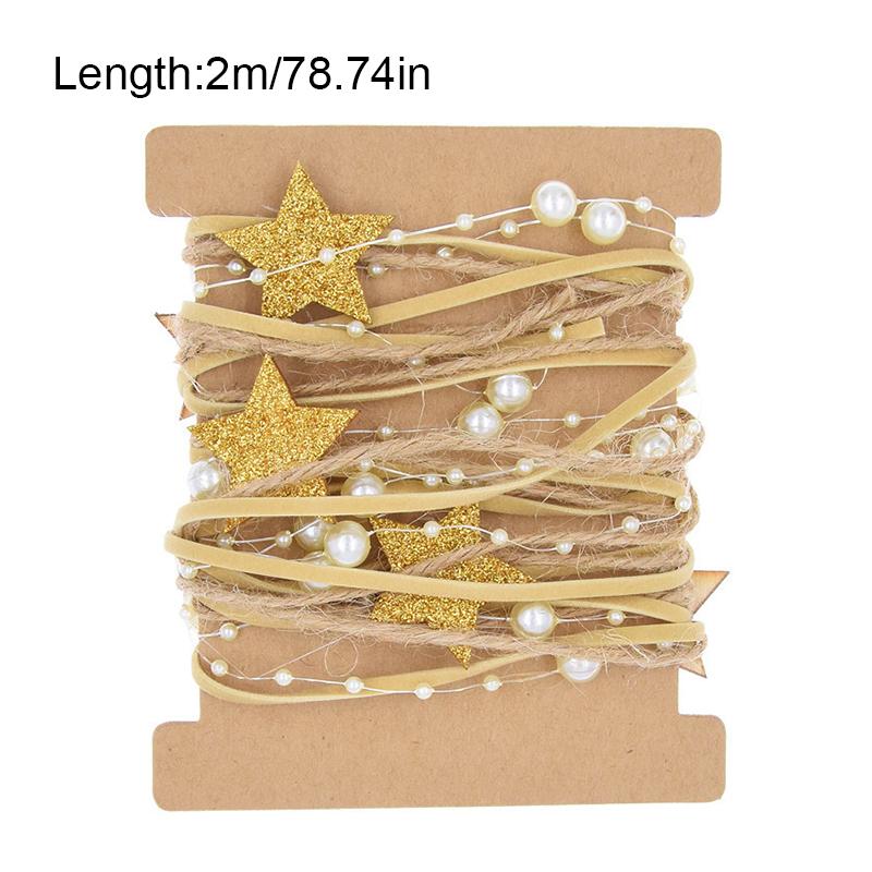 

3cmx2/5m Pearl Chain Design Christmas Decor Webbing Christmas Gift Multi-Layer Luxury Gift Wrap Shiny Christmas 2m золотой