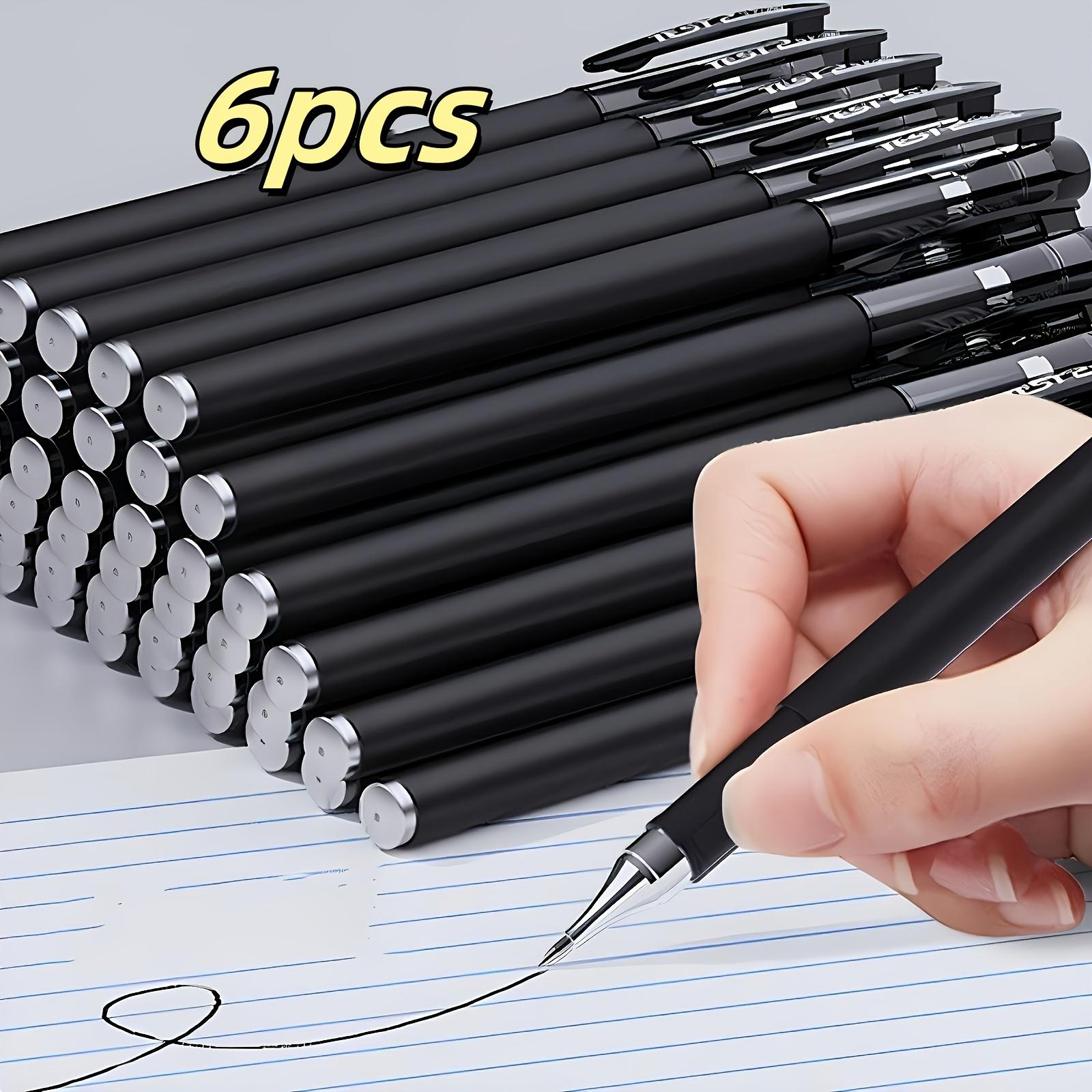 

6/12 Pack Quick-Dry 0.5mm Fine Tip Gel Pens - Smooth Writing, Black Ink,Note-Taking & Art - Professional Business Stationery