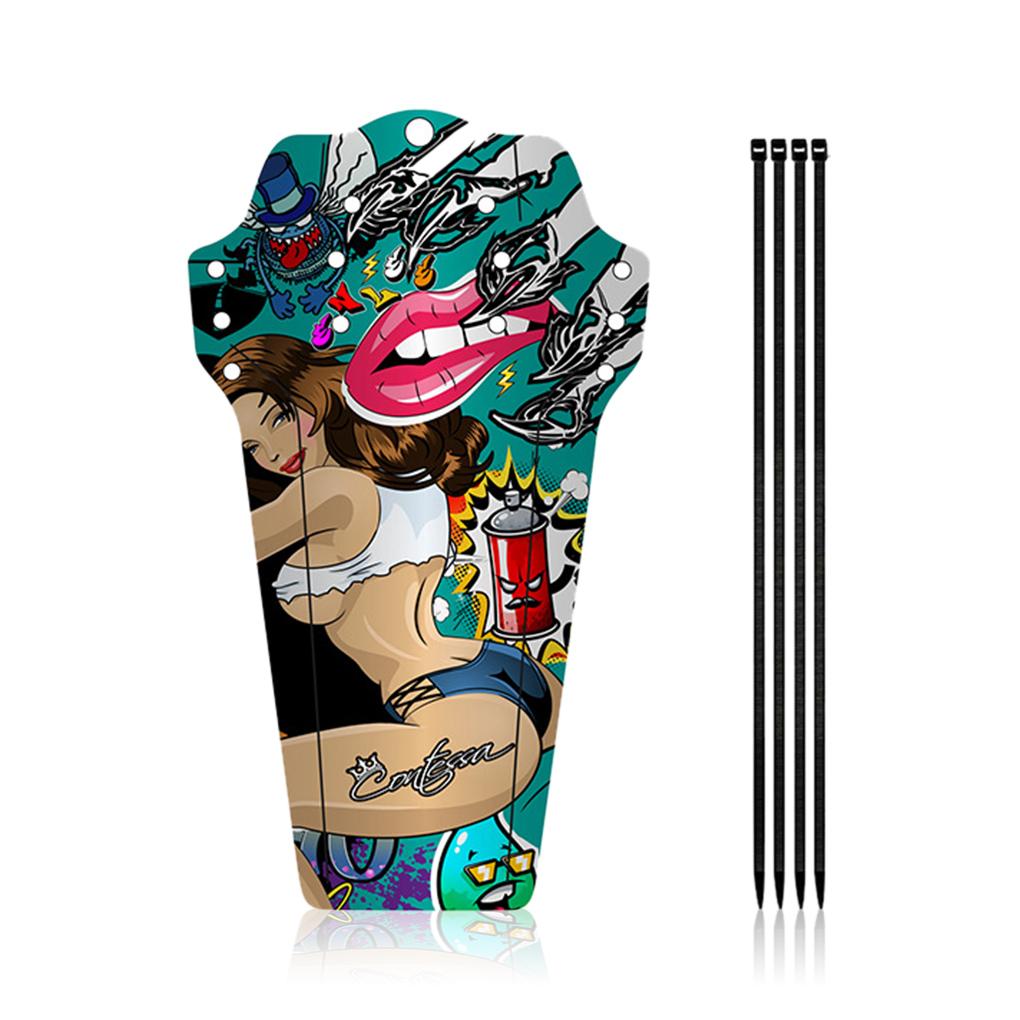 Велосипедное крыло, переднее и заднее колесо, универсальное велосипедное крыло, пластиковые защитные велосипедные крылья с принтом и кабелем No.01