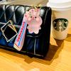 Cartoon Crystal Bear Key Chain Transparent Keyfob Cute Frog Animal Keyring Backpack Pendant Couple Car Keychain