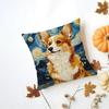 PPembroke Welsh Corgi Cushion Cover Washable Linen Pillowcase Soft  for Daily Sofa Bed Home Room Decor