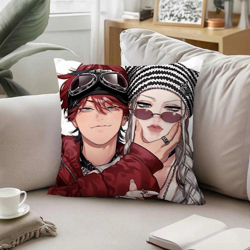 Anime Cool GgokurakugaiS Pillow Case Pattern Printed Pillowcase For Living Room Sofa Cushion Cover Bedroom Decor